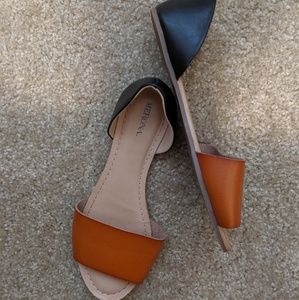 Merona 6.5W Cognac and Black D'Orsay Sandals